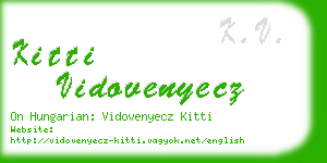 kitti vidovenyecz business card